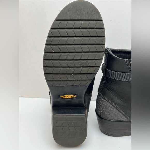 KEEN Morrison Mid Boot Suede Black Zip Belted Comfort Ankle Boots Women's Size 8 - Picture 13 of 16